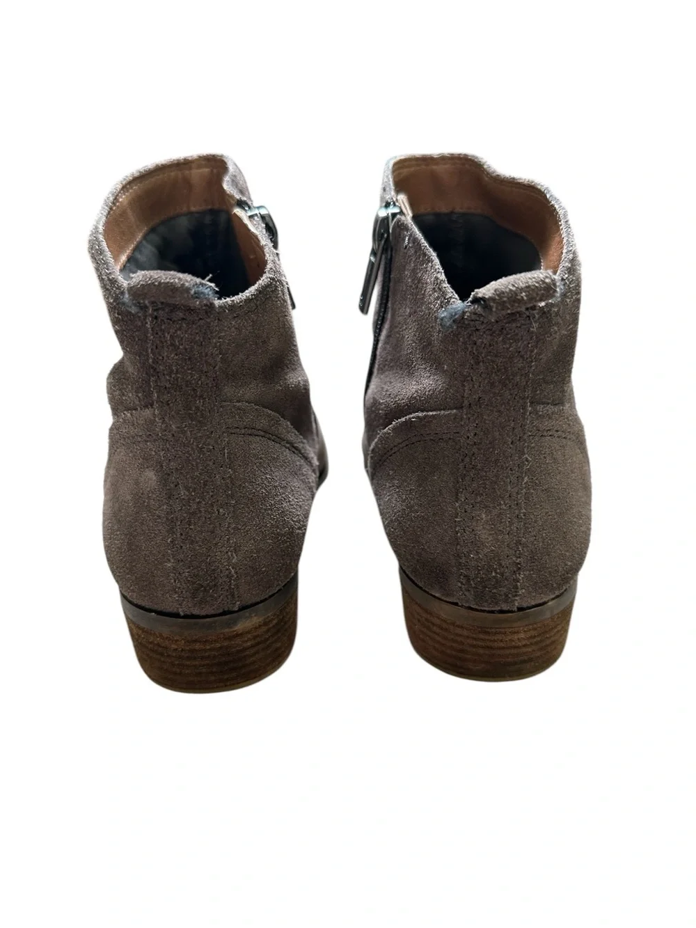 Lucky Brand Women’s 8 Gray Suede Low Heel Ankle Boot
